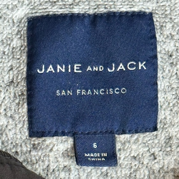 Janie & Jack Boys Marled Knit Black Grey Mock Neck Half Snap Pullover Top Size 6 - Picture 4 of 9